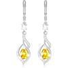 Esmoly Orecchini Donna Argento 925 Placato Pietra nascita Orecchini Pendenti Regalo Donna Ragazza (Argento 11)
