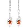 Esmoly Orecchini Donna Argento 925 Placato Pietra nascita Orecchini Pendenti Regalo Donna Ragazza (Argento 07)