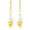 Esmoly Orecchini Donna Argento 925 Placato Pietra nascita Orecchini Pendenti Regalo Donna Ragazza (Oro 11)