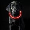 Coolzon Collare Luminoso Cani USB Ricaricabile Impermeabile con 3 Modalità Di Luce, Regolabile Collare LED per Cani Gatti Taglia Piccola Media Grande, Rosso