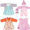 Aolso Vestiti per Bambole per New Born Baby Doll, Abito per Bambolotti 35-45CM, Vestito Stampa con Cappello, Regali per Ragazze, Bambini, Confezione da 4 Serie Floreale (Bambola Non Inclusa)