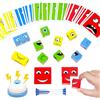 ZUNIPLEX Puzzle Building Blocks,Face Changing Magic Cube,cubo di legno,puzzle di legno con facce magiche per bambini dai 3 anni,gioco interattivo con campana e clessidra.