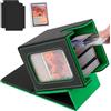 Aolso Deck Box,Magnetic Flip Deck Box Magic con capacità di 100+ Cartes Collezionabili, 2separadores+ 1Protector Rígido,Scatola Porta Carte per Carte da Collezione MTG PTCG TCG Commander, Nero Verde