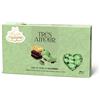 Generico Confetti Très Amour Verde Tiffany - Confezione da 1 kg - Confetti a forma di cuore con cioccolato fondente, bianco e al latte