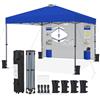 Yaheetech Gazebo pieghevole pop-up, 3 x 3 m, con 1 parete laterale e tasche di stoccaggio, regolabile in altezza, impermeabile, stabile, da giardino, invernale, blu, 3 × 3 m
