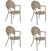 EMU Offerta 4 POLTRONE Sole IMPILABILE Marrone India ARREDO Giardino Contract