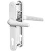 Bwintech UPVC Maniglia per porta,bianca,entrata 92mm,interasse viti 120mm,piastra posteriore 210mm,Sistema a molla di alta qualità,Adatto a tutte le porte d'ingresso in UPVC, porte del patio