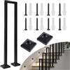 DELONGKE Ringhiera per Scale Interne a U,corrimano per scale esterne,ringhiera per esterni,per Terrazza,Corridoio Loft Villa corrimano per scale esterne (Noir vertical, 45CM)