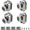 Jumplushion Set di 4 rotelle per porta della doccia, con ruote in lega di zinco, 25 mm, regolabili, per porte in vetro