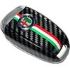 JUNMEI Cover di ricambio per chiave telecomando dell'auto, in plastica ABS ed effetto fibra di carbonio, 3D, con logo colorato, nero B