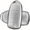ATFIGII Custodia per chiave elettronica compatibile con Chery Omoda 5 Tiggo 7 Tiggo 8 Tiggo 8 Pro per Jaecoo 7 custodia protettiva per chiave in TPU con 4 pulsanti F argento