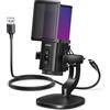UGREEN Microfono Gaming USB con Effetti di Illuminazione RGB 24bit 96kHz Riduzione del