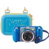VTech KidiZoom Duo Pro Bundle con tasca gratuita, solo per brevi periodi, fotocamera per bambini con 2 fotocamere, foto e video, giochi, lettori musicali e molto altro ancora, blu