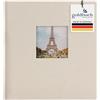goldbuch Bella Vista 27943 - Album Fotografico con Ritaglio, 30 x 31 cm, 60 Pagine Nere con divisori in Pergamena, Libro Fotografico in Lino, Colore: Grigio Sabbia