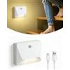 ACMHNC LED Luce Notturna Batteria con Sensore Di Movimento, Luce Per Scale, Lampada da Parete Senza Fili, Modalità di Collegamento, Bianco Caldo, Per Camera da Letto,Corridoio,Bianco