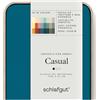 schlafgut Casual Lenzuolo con angoli da 90x190cm a 100x200cm, 100% cotone organico, Petrol Deep
