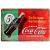 Nostalgic-Art Targa Vintage Coca-Cola - Delicious - Idea Regalo per Amanti della Coca, in Metallo, Design Retro per Decorazione, 20 x 30 cm
