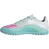 adidas Unisex - Adulto F50 Messi Club Turf Football Shoes, Ftwr White/Lucid Pink/Flash Aqua, 40 EU
