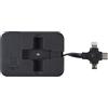 BE MIX, HT0055, Custodia Cavi Retrattili 3In1, Custodia per cavi retrattili 3 in 1 con connettori USB, micro USB, USB-C, Lunghezza cavo ottimale di 1m