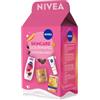 NIVEA Pleasure Skincare Kit Cofanetto Regalo Donna, Set Regalo Donna con Crema Corpo Nutriente Burro di Cacao 400 ml, Crema Mani al Miele 100 ml, Doccia Cioccolato 250 ml e Labello Mango Shine 4.8 g