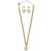Steve Madden Set di collana e orecchini a cuore in pietra, NO SIZE