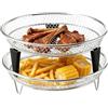 Generico Griglia per Air Fryer,con vassoio impilabile con piedini in silicone,Set 2 Cestelli Per Friggitrice Ad Aria Da Forno | Per Grigliare Cucinare Arrostire Disidratare Preparazione Pasti Cucina