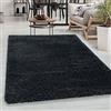Carpetsale24 Tappeto pelo lungo, colore antracite, unicolor-monocroma, 107544, tappeto rettangolare, Tappeto soggiorno, 200 x 290 cm