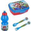 Super Mario Kit Pranzo, Portapappa per Bambino per la Scuola, Include Scatola per Panini, Posate, Bottiglia Riutilizzabile, Porta Snack per Ragazzi