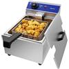 Taimiko Friggitrice Professionale Friggitrice Elettrica Commerciale Unica Serbatoio In Acciaio Inox 3000W 220V-240V Termostato 60-200°C (6L)