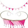 SUBTAVIK, 10 stellelimenti in tessuto, 3,15 m, con nappe, rosa cipria, per decorazioni camerette bambini, feste, giardini, matrimoni