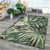 TT Home Tappeto Per Esterno Cucina Balcone Tappeto Soggiorno Moderno Con Palme Floreale, Colore:Verde Nero 2, Dimensione:140x200 cm