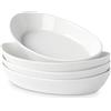 UIBFCWN Set di 4 Piatti da Forno in Ceramica, 300ML, 19.5 x 11.3 x 3.7cm, Pirofile da Forno in Ceramica Ovali, Ciotole in Porcellana per Creme Brûlée, Pirofila in Porcellana per Lasagne Torta Casseruola Tapas