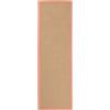 carpetfine Tappeto Sisal Passatoia 80x400 cm tessuto a mano con bordo in cotone Colore pesca | Tappeto antiscivolo Uni in tessuto piatto di fibre naturali per soggiorno e camera da letto