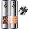 GORMODE Set di macina sale e pepe elettrico ricaricabile di grande capacità, porta di ricarica USB con coperchio antipolvere scorrevole; macina sale e pepe automatico con luce a LED, 6 modalità di macinazione