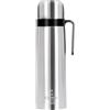 CUOPRU Mate - Borraccia termica in acciaio inox, 1000 ml, a bocca larga, per bevande fredde e calde, mantiene il liquido caldo o freddo fino a 24 ore (colore argento)