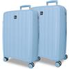 ROLL ROAD Acadia Azzurro Set di Bagagli 65/75 cm Rigido Polipropilene Lucchetto a Combinazione Integrato 172L 7.6 kg 4 Doppie Ruote Estensibile