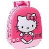 safta HELLO KITTY 3D - Zaino scolastico, con design 3D, adattabile al carrello, ideale per bambini di diverse età, comodo e versatile, qualità e resistenza, 27 x 10 x 33 cm, Rosa, M, Casual