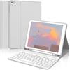 IVEOPPE Tastiera per iPad 6 Generazione 9.7, Cover Custodia Keyboard Italiano Bluetooth staccabile per iPad 5/Pro 9.7/Air 2/Air 1, Grigio chiaro