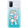 Mixroom - Cover Custodia Case In TPU Silicone Morbida Sfondo Trasparente Per TCL 408 Fantasia Unicorno e arcobaleni U809