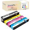 Woungzha Sostituzione compatibile della cartuccia d'inchiostro per HP 973X 973 XL 973XL da utilizzare con PageWide Pro 477dw 577dw 452dw 477dn 452dn 577z 552dw P55250dw con chip (4 multipack)