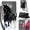 PHINIENLAND Cover per Samsung Galaxy S21 custodia portafoglio Cavallo nero | 3 scomparti carte, 1 tasca banconote, Chiusura magnetica, Supporto, Pelle PU flip cover per Samsung S21