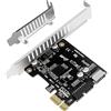 MZHOU Scheda di Espansione PCIe a USB 3.2 Gen1 5Gbps | Porta Frontale Type-E per USB-C e Header Interno 19 Pin Femmina | Chip Controller VL805,Compatibile con Windows 11/10/8/7/XP/Vista
