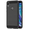 COPHONE® - Cover compatibile con Asus Zenfone Max Pro (M1) ZB601KL, in fibra di carbonio, antiscivolo, colore: Nero Custodia morbida ad alta protezione, antiurto.