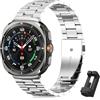 WindRen Cinturino Compatibile con Samsung Galaxy Watch Ultra Armband 47 mm (2025/2024) Cinturino,No Gap Metallo in Acciaio Inox Massiccio per Uomo e Donna