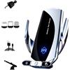 Gevvnss Supporto per telefono da auto, caricabatterie wireless da 15 W, ricarica rapida, supporto a ventosa per cruscotto, presa d'aria, parabrezza, argento