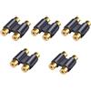 JZK 5X accoppiatori audio 2 RCA femmina a femmina, adattatore giunzione doppio RCA placcato oro per prolungare cavi audio/video, subwoofer, amplificatori, giradischi, ricevitori home theater