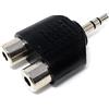 Drut Spina Jack Stereo da 3,5 mm a Doppio Splitter fono Mono RCA o Adattatore Audio combinatore Argento Nero