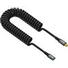 Duttek Cavo di prolunga USB C a spirale da 1,8 m, cavo a spirale da USB C a USB C 20 Gbps, cavo di prolunga USB C maschio a femmina, 100 W, cavo di prolunga di tipo C per laptop, tablet, telefono