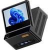 AOOSTAR G-FLIP Mini PC R7 PRO 8845HS (5.1 GHz processore AI), mini computer desktop 32 GB DDR5 RAM 1TB M.2 PCIe4.0 SSD, Radeon 780M/OCuLink/2xUSB4/2x2,5G LAN/secondo display pieghevole da 5 pollici
