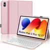 JADEMALL Custodia Tastiera per Redmi Pad 2 Pro 12.1 Pollici 2025, Italiana QWERTY Tastiera Wireless Bluetooth Magnetica Staccabile per Redmi Pad 2 Pro 12.1 2025, Rosa